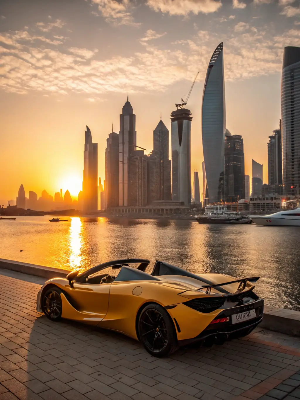 A modern McLaren 720S Spider, dynamically posed on a winding coastal road, emphasizing its speed and open-top driving experience.