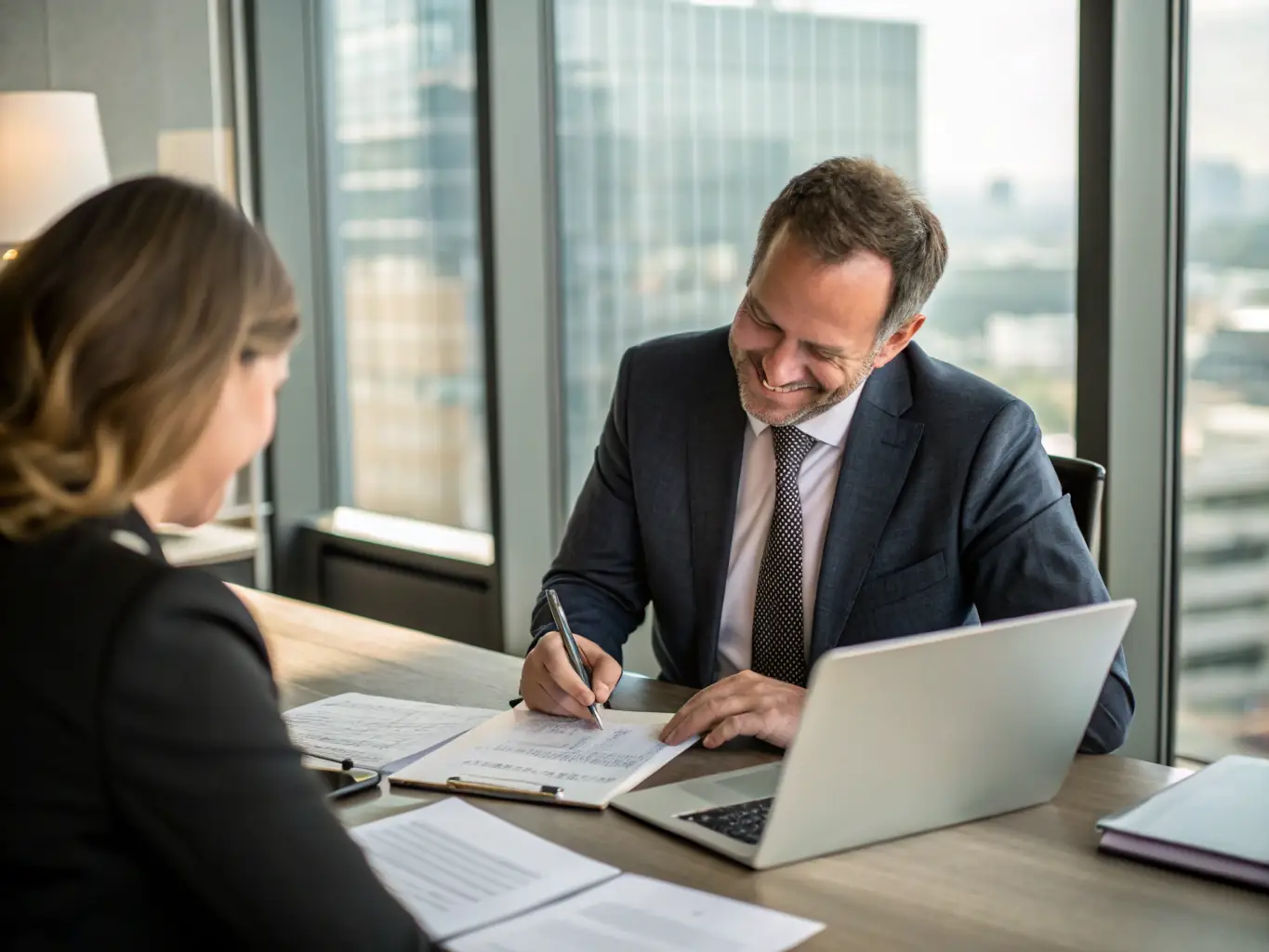 A professional legal advisor reviewing documents related to vehicle ownership and compliance, highlighting the importance of legal assistance.